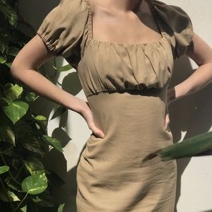 Jardin Balcon Mini Dress in Beige